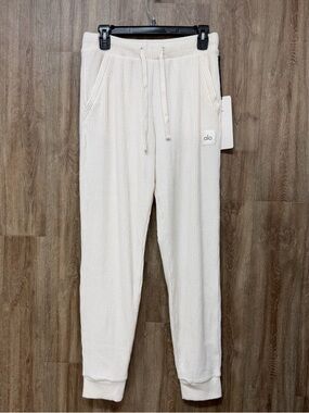NEW Alo Yoga Cream Ribbed Joggers